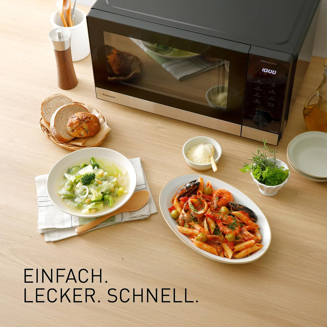 Panasonic NN-SD38QSEPG 29L Solo-Mikrowelle, 1000 W, automatisches Auftauen, 11 automatische Programm