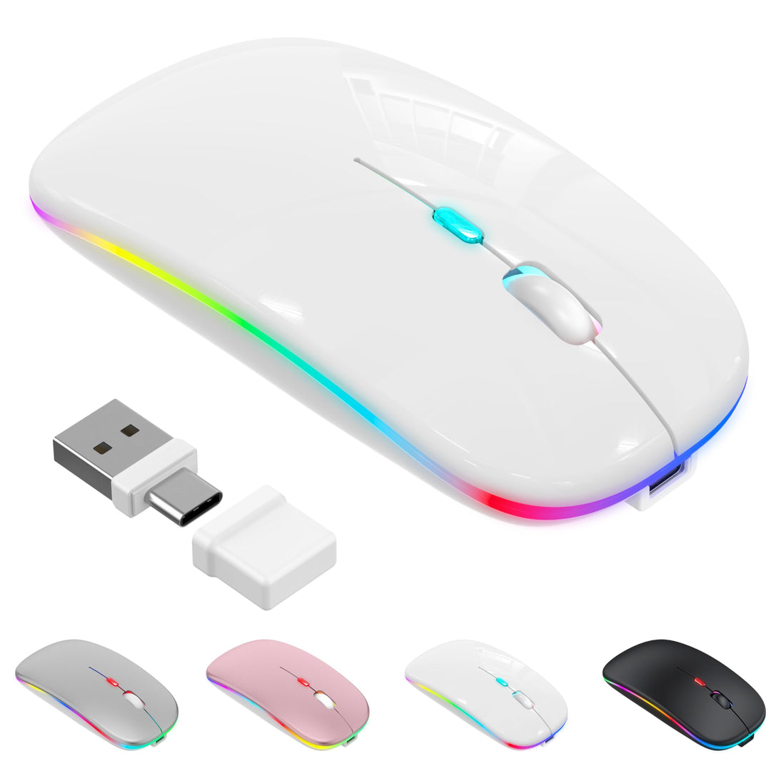 Azmall Kabellose Maus mit Jiggler-Modus – Bluetooth 5.2 & 2.4G Funk, für Laptop, PC, iOS, Android, i