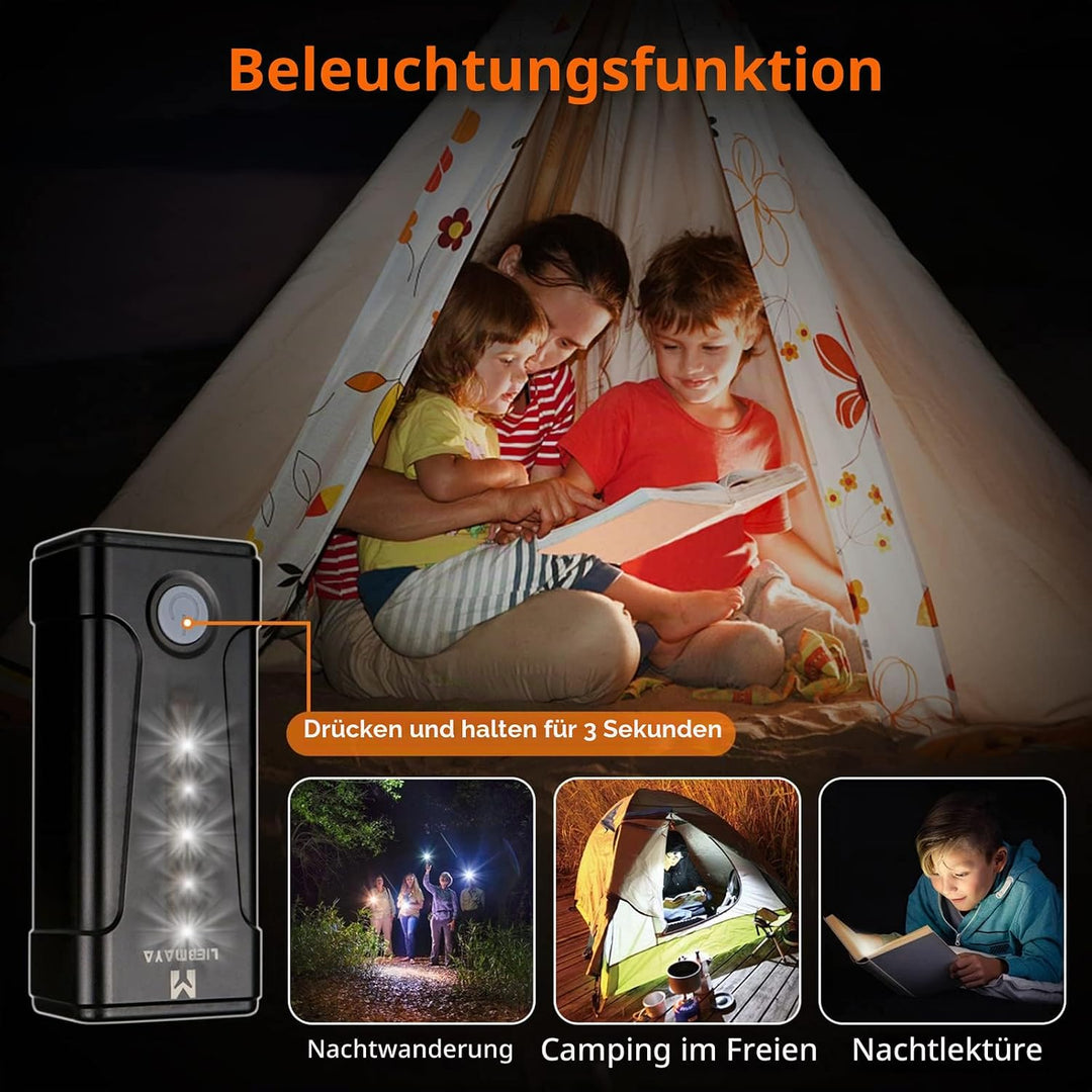 LIEBMAYA Camping Dusche Set mit Wiederaufladbarer Akku, Campingdusche mit Pumpe, Wasserpumpe mit 1,8