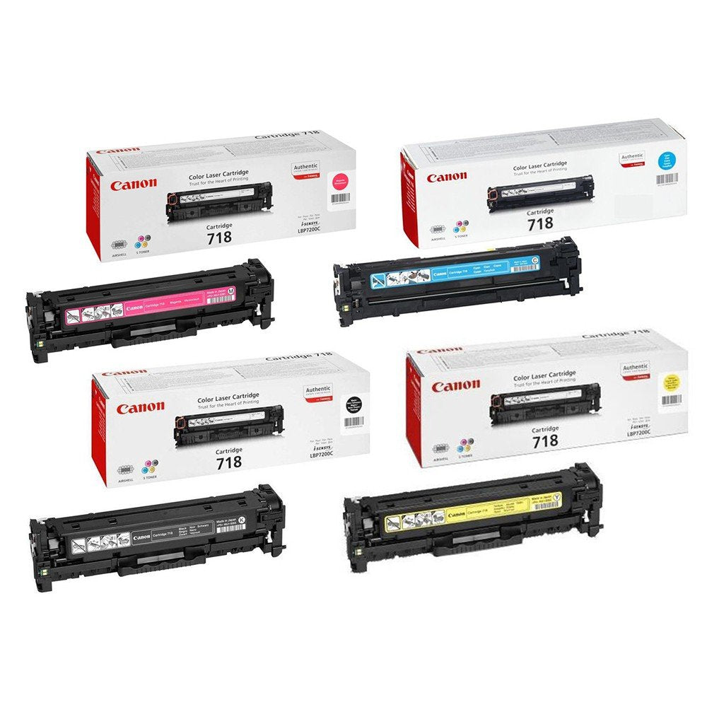Original Canon I-Sensys 718 Tonerkartuschen-Pack, Cyan, Magenta, Gelb, Schwarz, Lasertonerkartuschen
