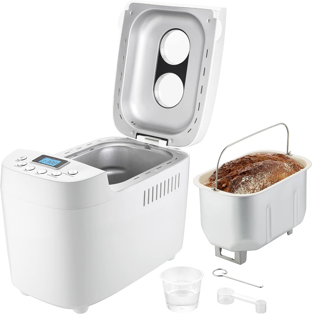 UNOLD 68520 BACKMEISTER Big White für bis zu 1.500g Brot, mit 15 Programmen für glutenfreies Brot, T