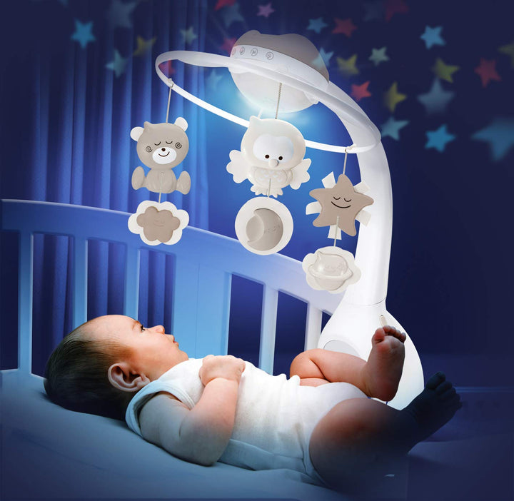 Infantino 3-in-1 Projektor Musik-Mobile, Umwandelbares Mobile, Lichtprojektor für Tisch & Kinderbett
