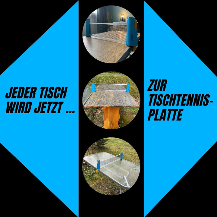 Tischtennisset mit Netz für jeden Tisch [Ideal für 2 Spieler] Tischtennis Set bestehend aus 2 Tischt