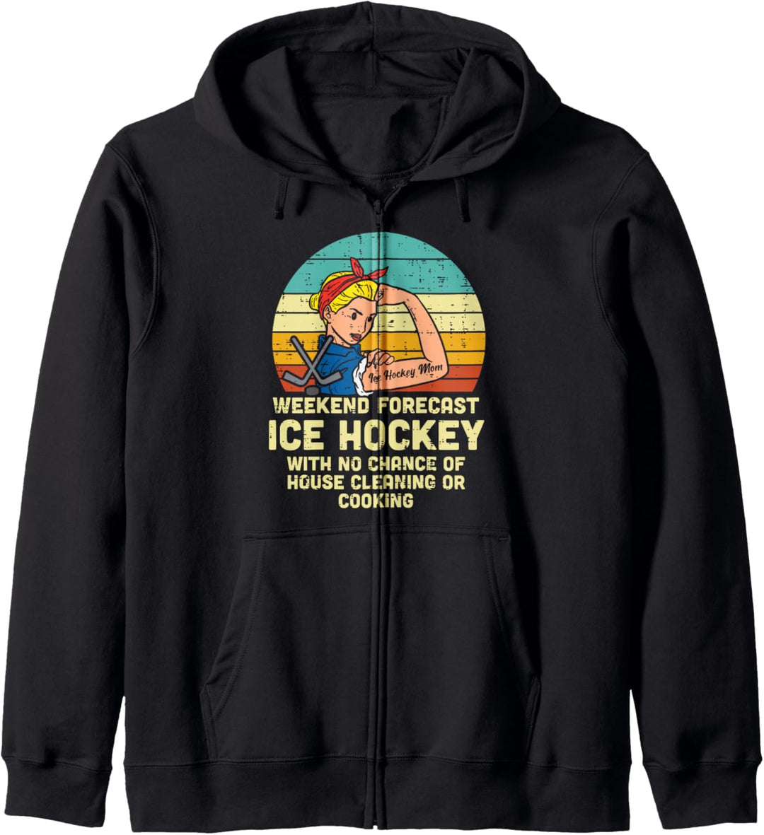 Eishockey Mama Wochenende Vorhersage Lustige Sport Mama Mama Frauen Kapuzenjacke