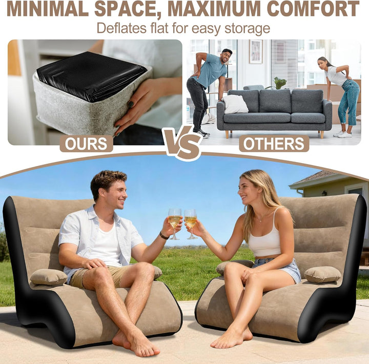 KingSom Aufblasbares Sofa, Aufblasbare Couch mit Armlehne, Camping Sofa Aufblasbares Luftsofa, Wasse
