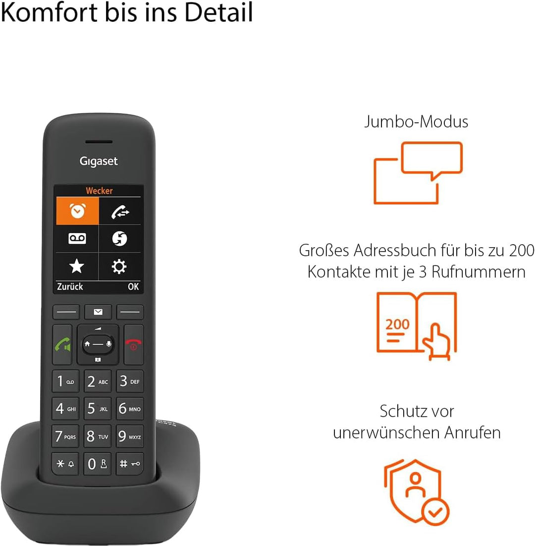 Gigaset C575 - Schnurloses DECT-Telefon - grosses Farbdisplay mit moderner Benutzeroberfläche - Adre