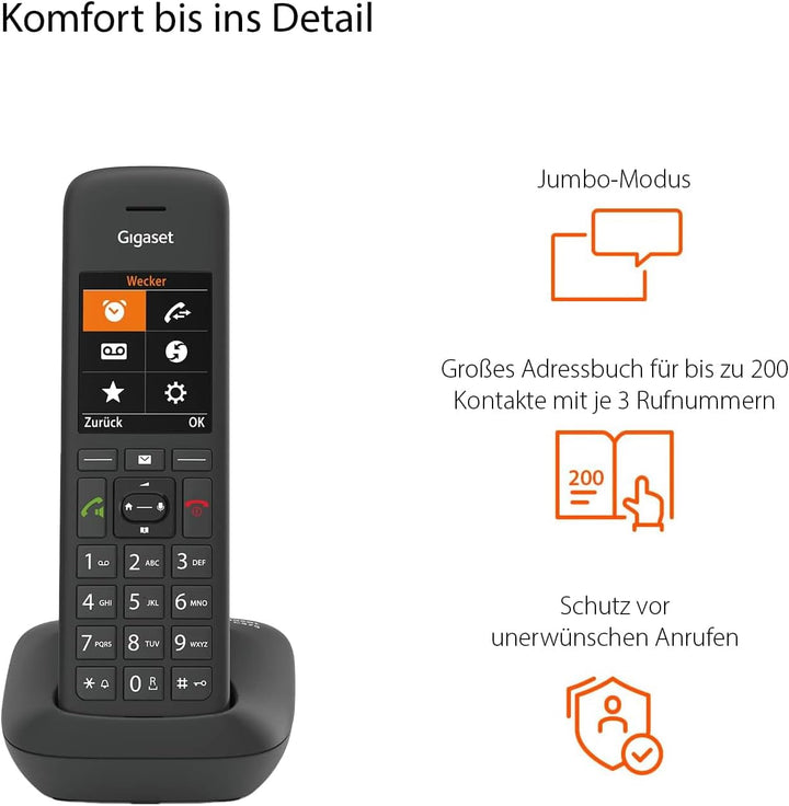 Gigaset C575 - Schnurloses DECT-Telefon - grosses Farbdisplay mit moderner Benutzeroberfläche - Adre