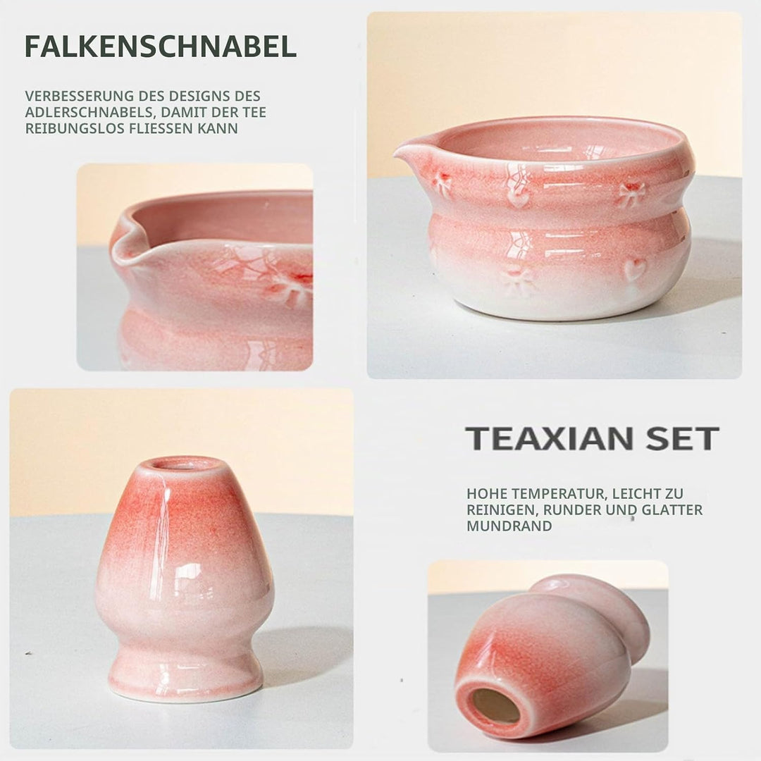Matcha Set| Matcha Besen|Matcha Tea Set | Baumwoll-Teetuch, Matcha Whisk, Schaufel, Sieb, Matcha-Bes