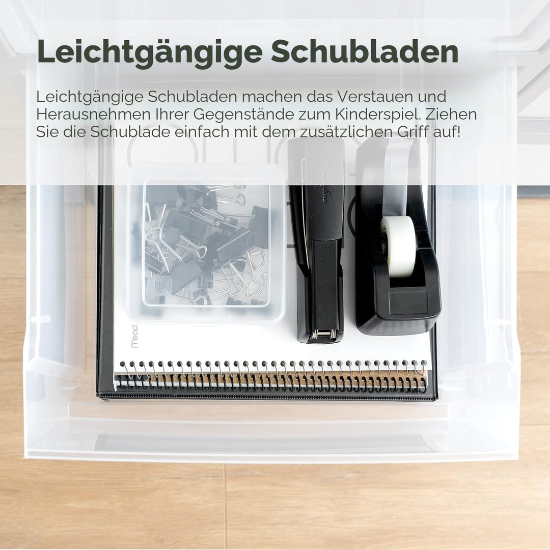 Iris Ohyama, Stapelbare Kunststoff-Schubladen für Kleidung, Hemden, 32L, 3er-Set, Medium, Dunkelgrau