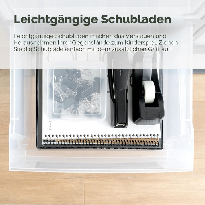 Iris Ohyama, Stapelbare Kunststoff-Schubladen für Kleidung, Hemden, 32L, 3er-Set, Medium, Dunkelgrau