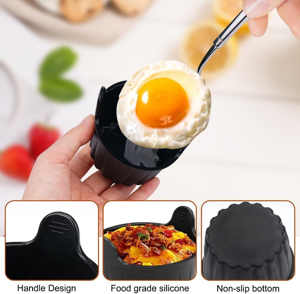 Silikonform Heissluftfritteuse, 4 Packungen ei Formen Kuchenform für Heissluftfritteuse, Airfryer Zu