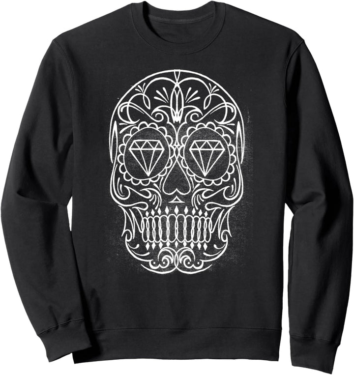Trendy Line Art Sugar Skull Sweatshirt