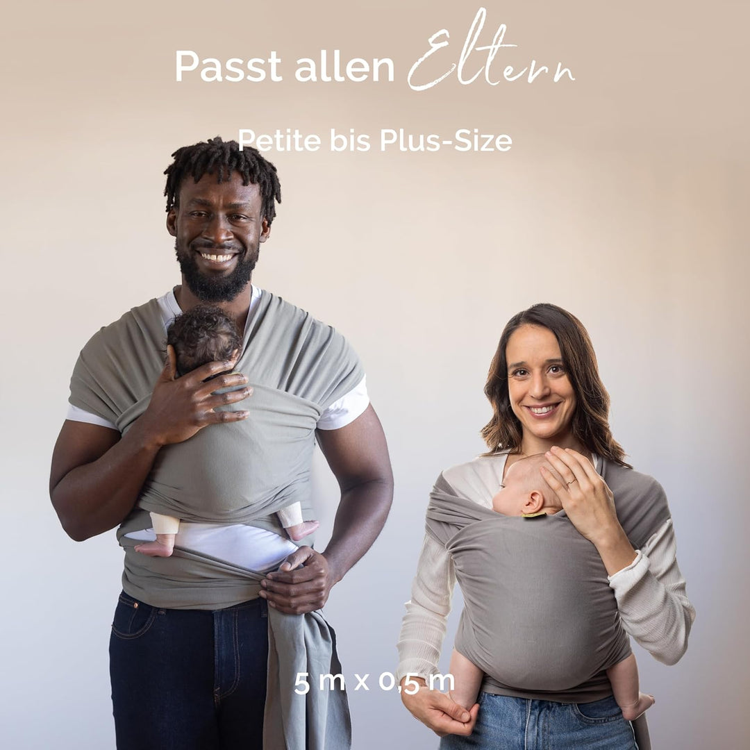 Boba Babytragetuch ab Geburt bis 15 kg - Kuschelweiches & Stützendes Baumwollfrottee, Tragetuch Baby