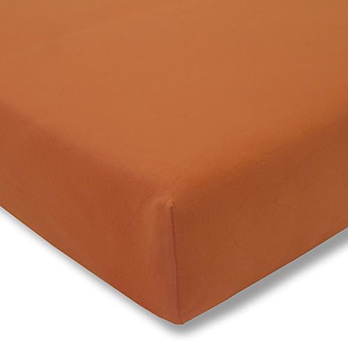 ESTELLA Topper-Spannbetttuch Zwirnjersey | Terracotta | 100x200 cm | passend für Topperhöhen von 7-1