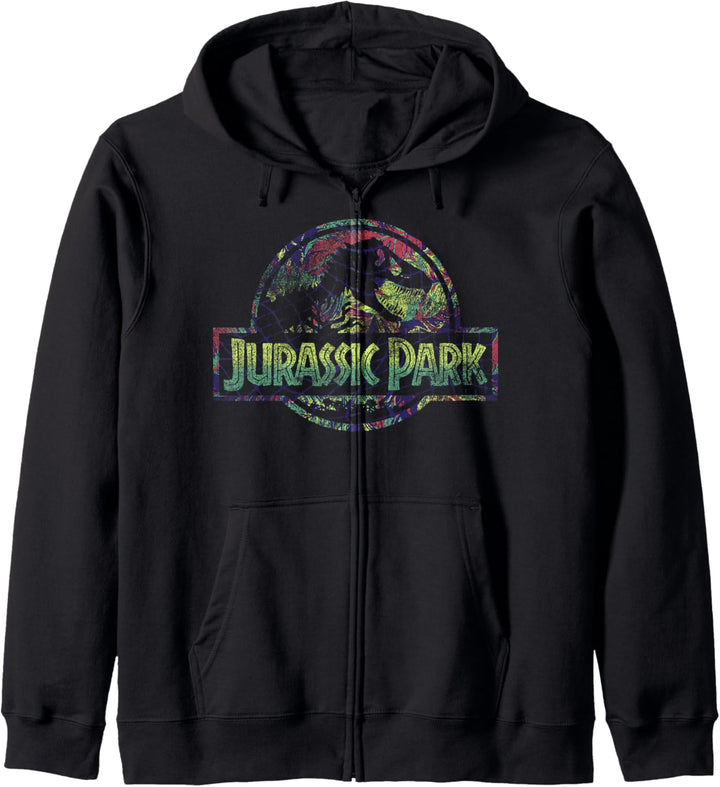 Jurassic Park Grid Wave Logo Kapuzenjacke