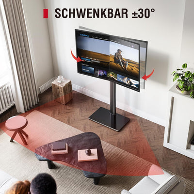 AOKCOS TV Ständer Bodenständer Höher 1.6m für 43-75 85 Zoll Fernseher, Neigbar Schwenkbar Höhenverst