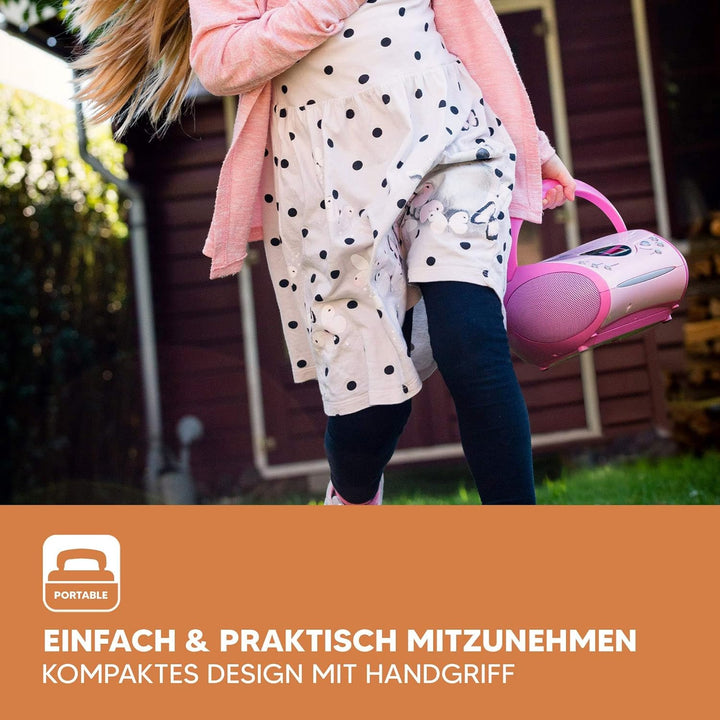 Lenco SCD-24 Stereo UKW-Radio mit CD-Player und Teleskopantenne rosa ohne Bluetooth pink, ohne Bluet