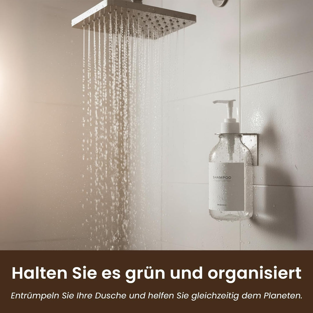 MaisoNovo Shampoo Flaschen zum befüllen – Duschseifen Seifenspender Wandbefestigung – 500 ml Set mit
