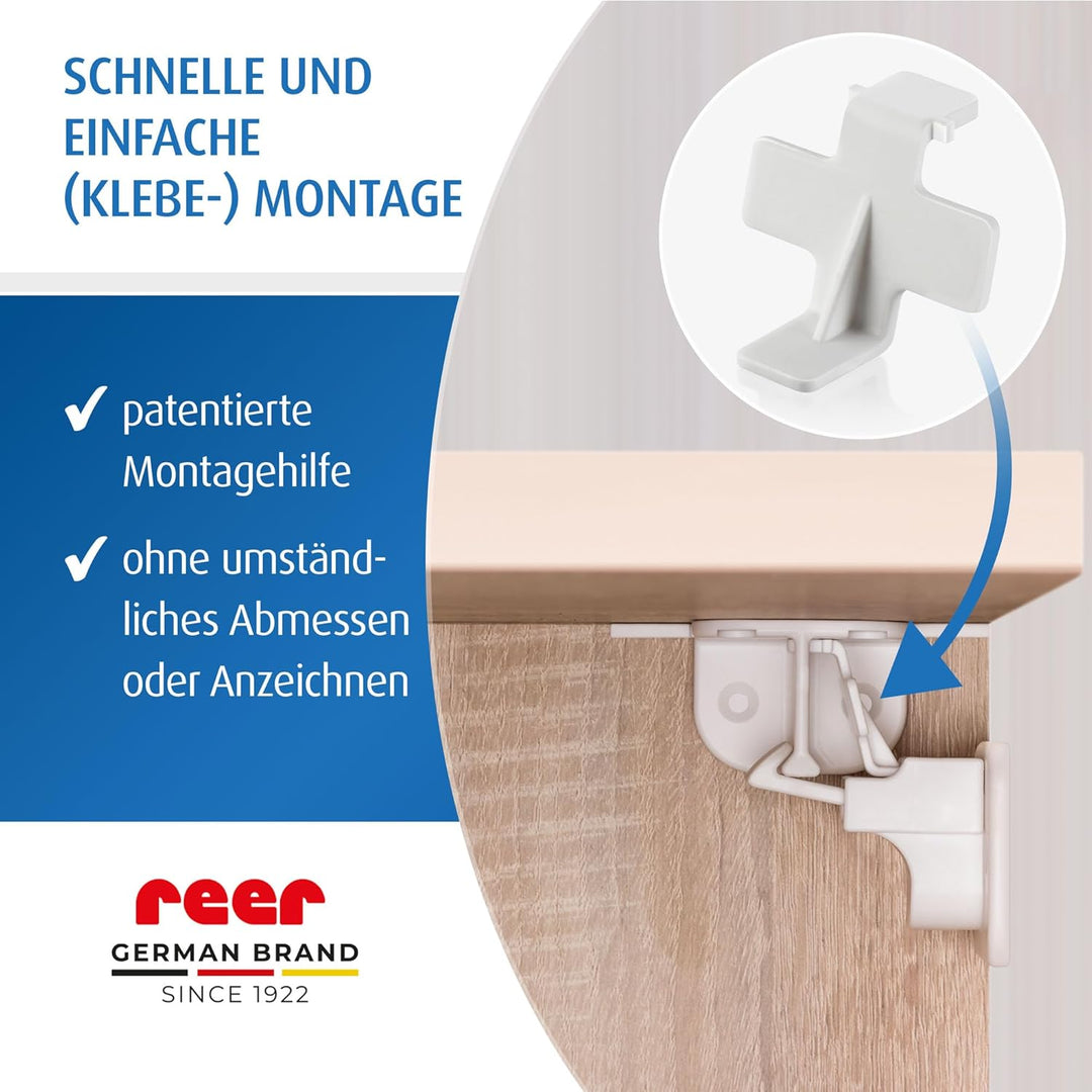 reer Vorteilspack Magnetschloss, 4 Stück, Schrank-Sicherung und Schubladen-Sicherung, vom Schwäbisch