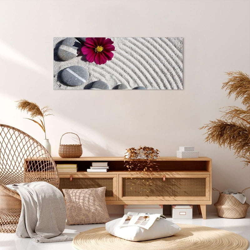 Wandbilder Dekoration Wohnzimmer Zusammensetzung Steine Entspannung Bilder auf Leinwand 120x50cm Lei