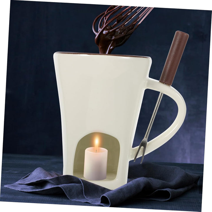 BESTonZON Eisbecher 1 Set Schokoladenfondue-Becher Keramik-Butterwärmer-Set Mini-Schmelz-Hot-Pot-Tas