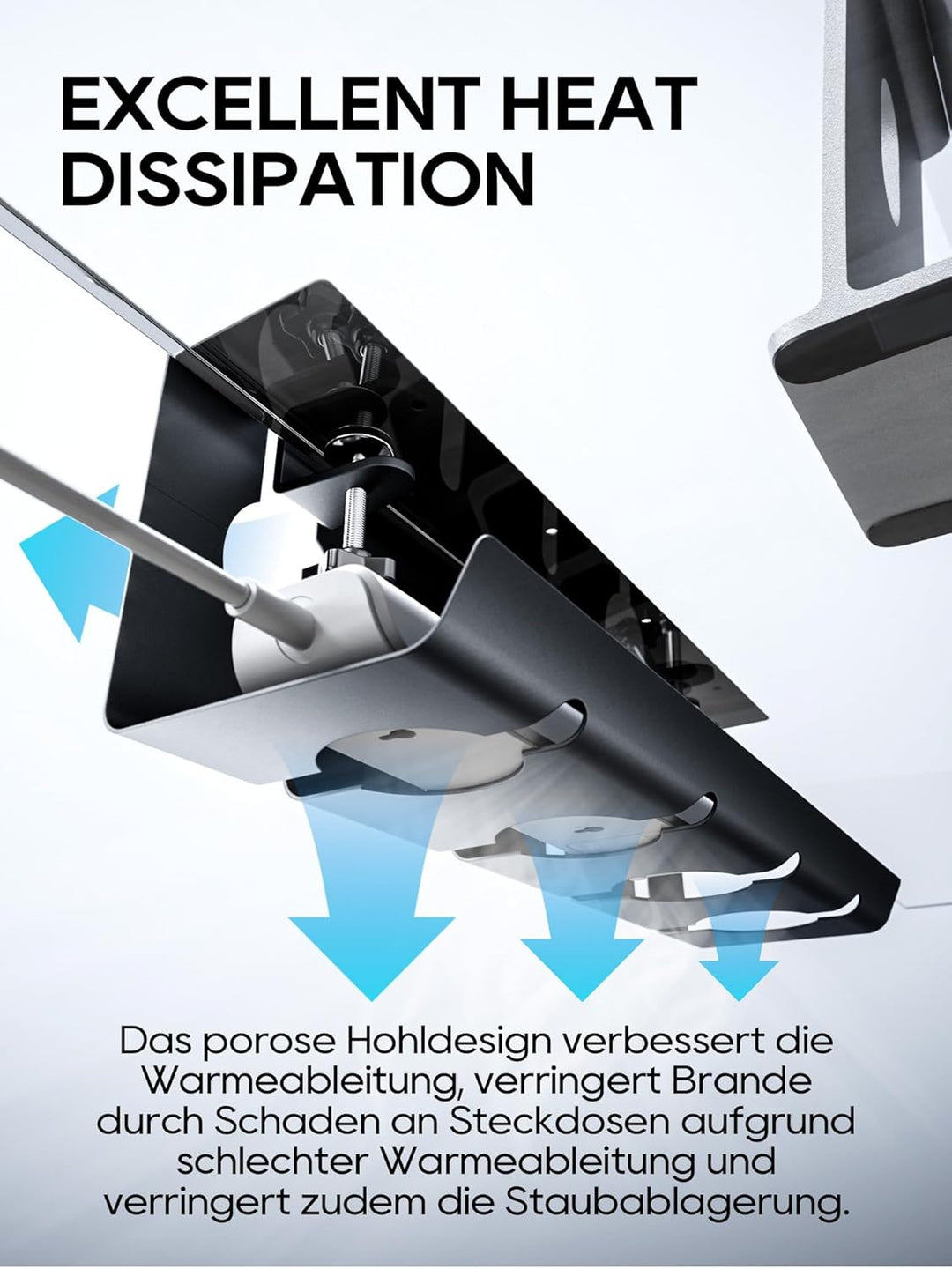 NODOCA Kabelmanagement unter dem Schreibtisch, Ohne Bohren Untertisch Kabelmanagement, Kabelkanal Sc