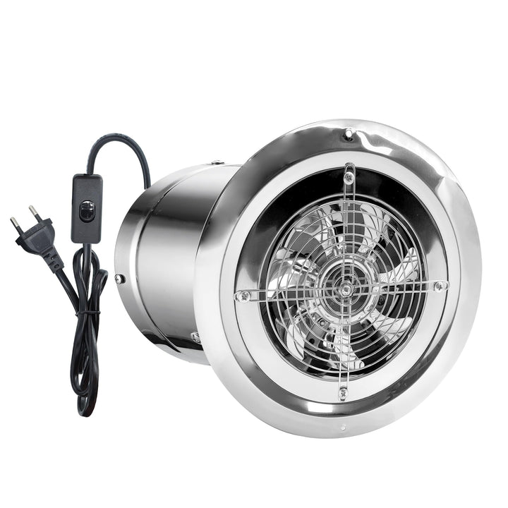 Abluftventilator 150mm Badlüfter, 480m³/h mit Rücklaufklappe Metall Wandventilator mit EU-Stecker fü