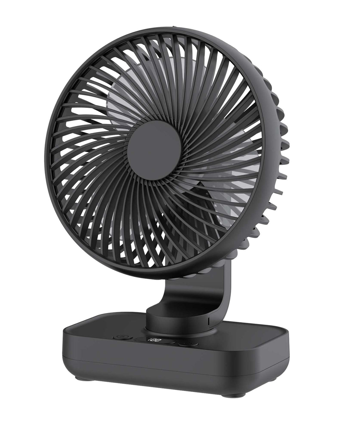 Joneytech Tischventilator Leise Automatisch Oszillierend, 4000mAh Akku USB Klein Tragbarer 4 Geschwi
