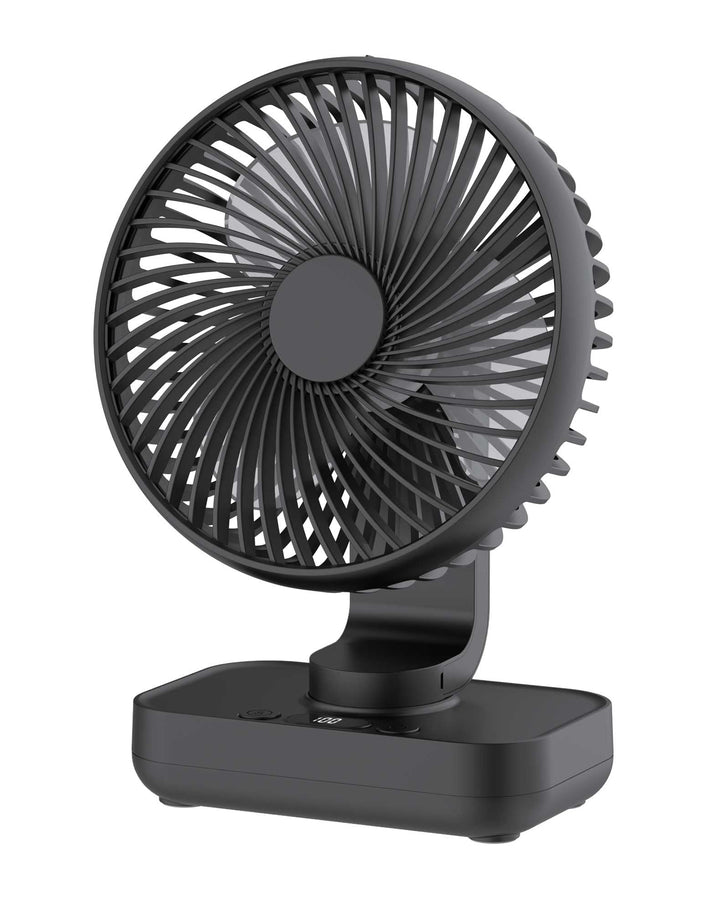 Joneytech Tischventilator Leise Automatisch Oszillierend, 4000mAh Akku USB Klein Tragbarer 4 Geschwi