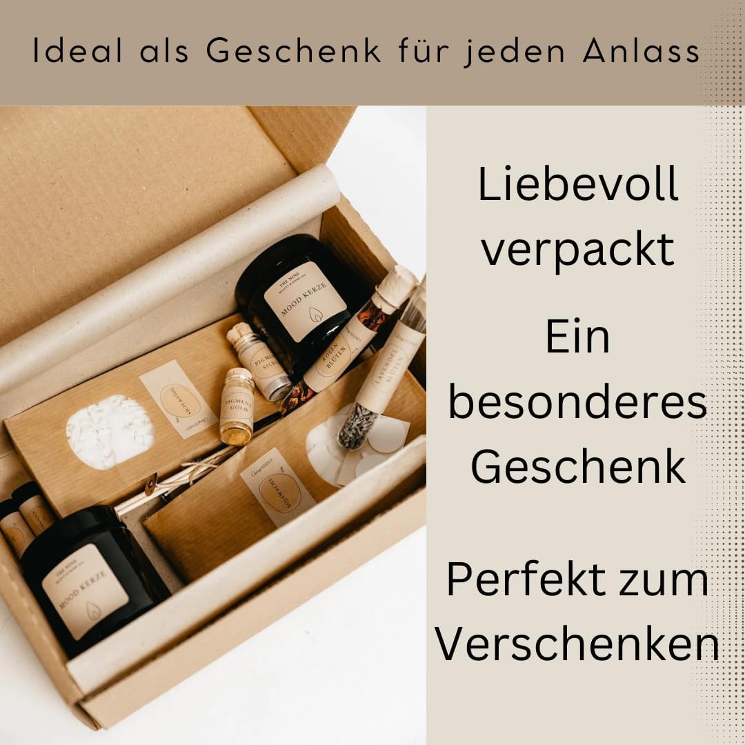 Premium DIY Kerzen Selber Machen Set – Geschenk-Edition | 2× Kerzendosen mit Deckel | Schmelzpfanne,
