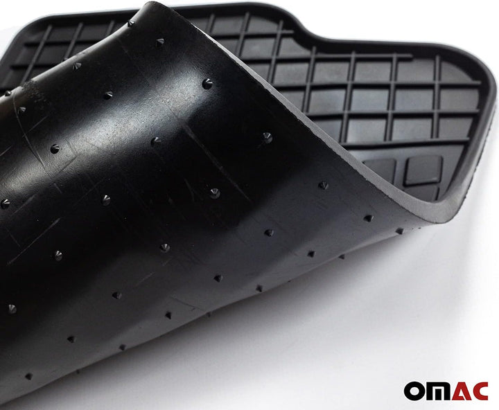 OMAC Gummi Fussmatten kompatibel mit FIAT 500 500C 2007-2020 Automatten Gummi Schwarz 4tlg Fussmatte