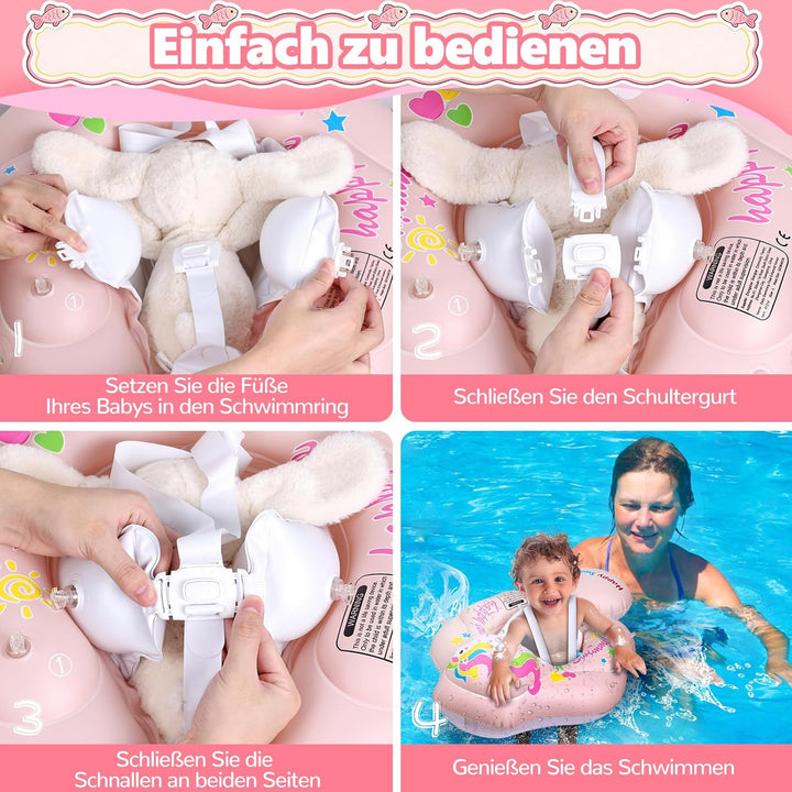 Schwimmsessel für Kinder mit Sonnendach - Schwimmdübel für Kleinkinder im Alter von 6-36 Monaten mit