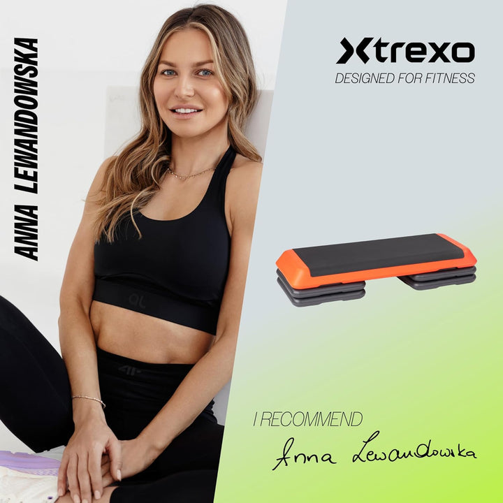 TREXO Stepper Für Zuhause - Aerobic Step mit 3-Stufiger Höhenverstellung, Fitness & Sport - Training