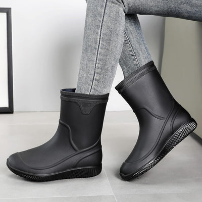 Foinledr Gummistiefel Herren Halbhoch Regenstiefel Kurz Gummistiefeletten Herren Halbschaft Wasserdi