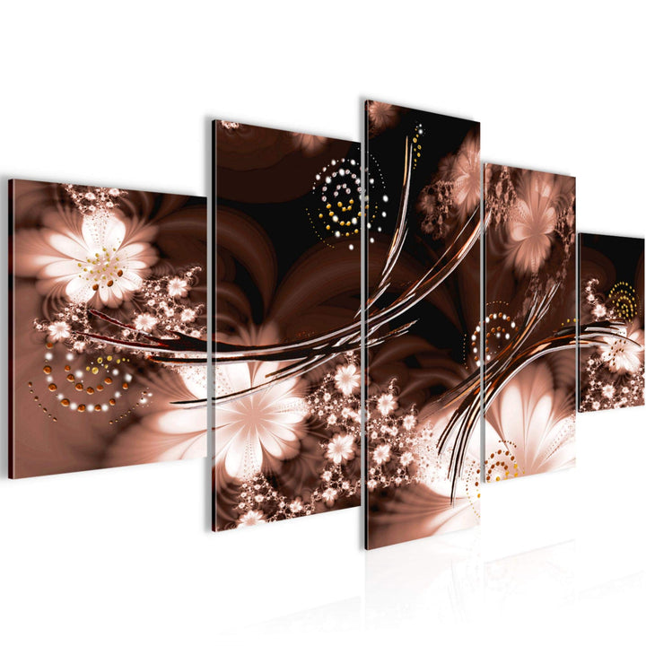 Runa Art Wandbilder Abstrakt 5 Teilig Bild auf Vlies Leinwand Deko Wohnzimmer Schlafzimmer Schwarz W