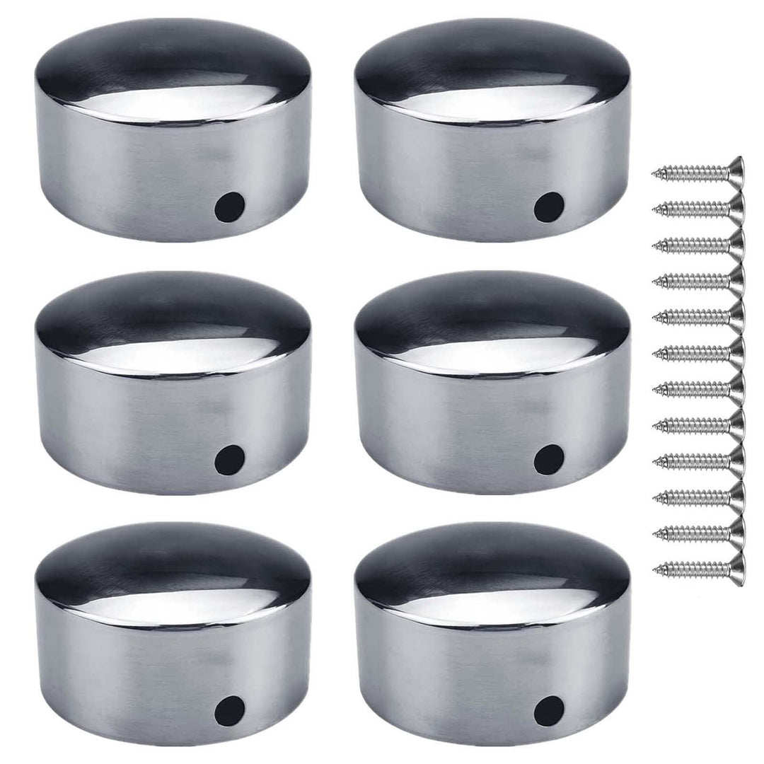 6pcs Endkappe für handlauf 50mm aus Edelstahl, Deckel am Ende der Treppengeländer, runde Endkappen f