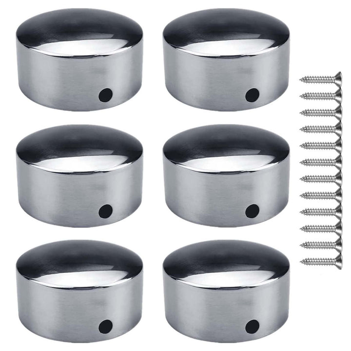 6pcs Endkappe für handlauf 50mm aus Edelstahl, Deckel am Ende der Treppengeländer, runde Endkappen f