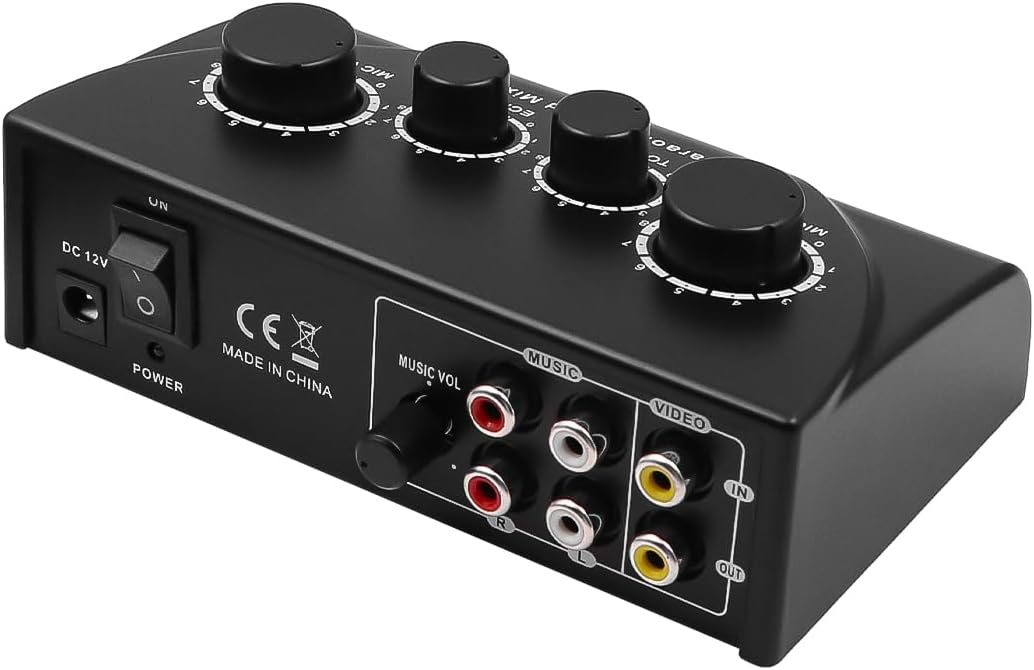 Tragbarer Karaoke-Mixer, 2 Mikrofon-Eingänge, digitaler Audio-Sound, Karaoke-Maschine, Echo-Mixer fü