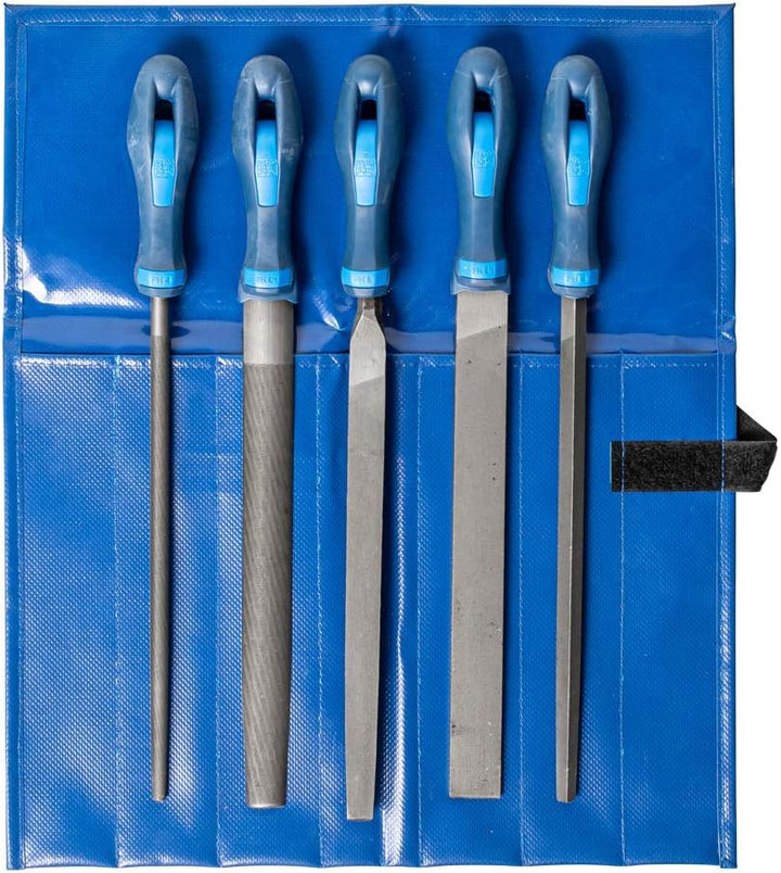 Feilensatz L.250mm Hieb 3 2K-Ergo PFERD Werkstattfeilen-Set in PVC-Rolltasche Kreuzhieb H3 Länge 250
