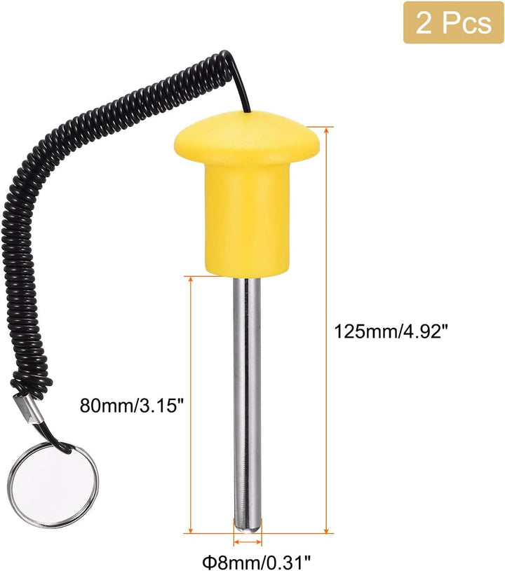 sourcing map 2 Stück 8mm x 80mm Gewichtsstapel Stift mit Zugseil magnetisches Krafttrainingsgerät Zu