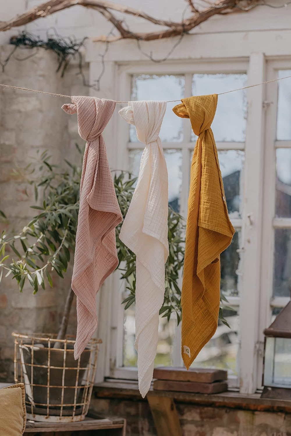Bibs Muslin Swaddle Pucktücher, Wickeltuch, Decke für Neugeborene, Tragetuch, 100% Bio-Baumwolle, 12