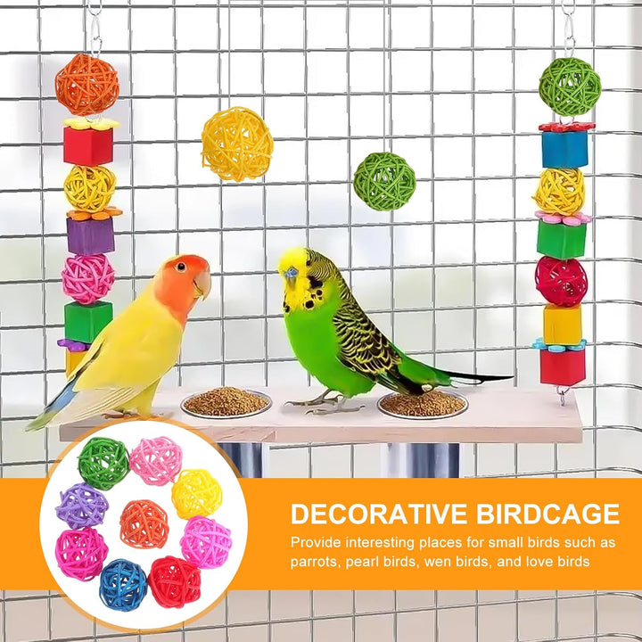 50 Stück Rattanbälle, 3cm Bunte Rattan Kugeln Haltbare Rattan-Kugeln Natürliches Material Sittich Ka