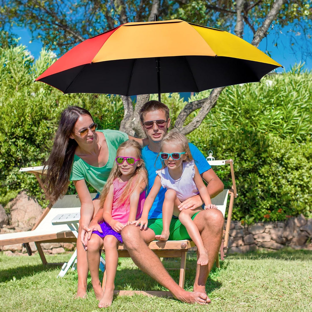 G4Free 62 Zoll Golfschirm mit UV-Schutz, automatisch zu öffnen, belüftet, Doppeldach, übergross, ext