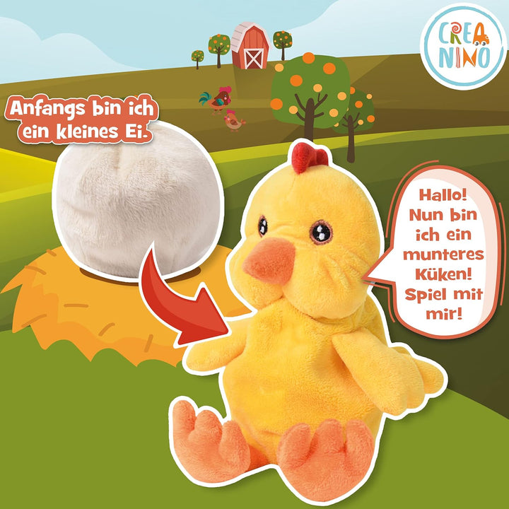 2 in 1 Plüschtier zum Wenden | Küken Kuscheltier | Wende Kuscheltier | Handpuppe | Handpuppen Tiere