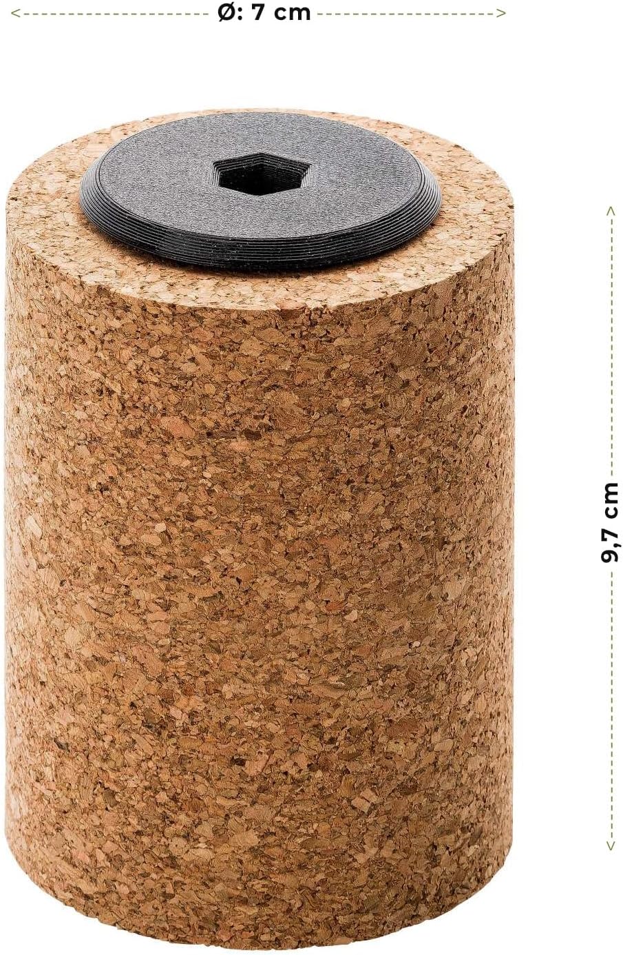 Kork-Bürste | Kork-Roller | Rotor-Kork-Roller | 70 x 97 mm | Korkrolle für den Skiservice | Standard