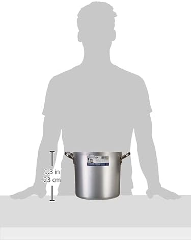 Pentole Agnelli Profi-Aluminium 3 mm, hoher Topf mit zwei Griffen 24 cm silber/schwarz, 24 cm