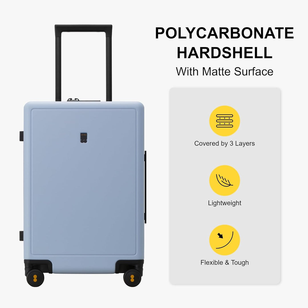 LEVEL8 Koffer Trolleys handgepäck Leichtgewicht 100% PC mit Organizer Set 4-teilig TSA Zahlenschloss
