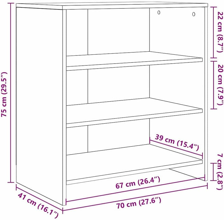 vidaXL Sideboard Altes Holz 70x41x75 cm Holzwerkstoff, Altes Holz
