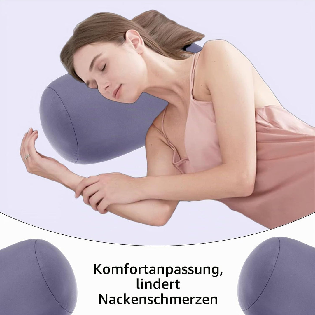2 Stück Mikroperlen Nackenrollen 37 x 16 cm, Weiches Zylinderkissen für Nacken Kopf Rücken Unterstüt