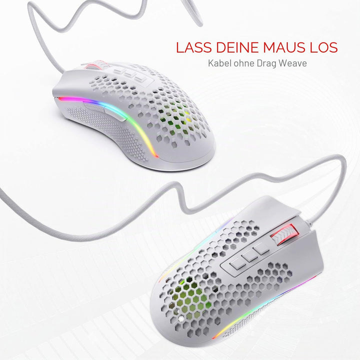 Redragon M808 Storm Leichtgewicht RGB Gaming Maus, 85g Ultraleichte Waben Design - 12.400 DPI Optisc